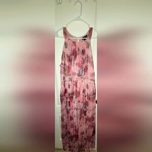 Mauve Floral sparkly floor length dress